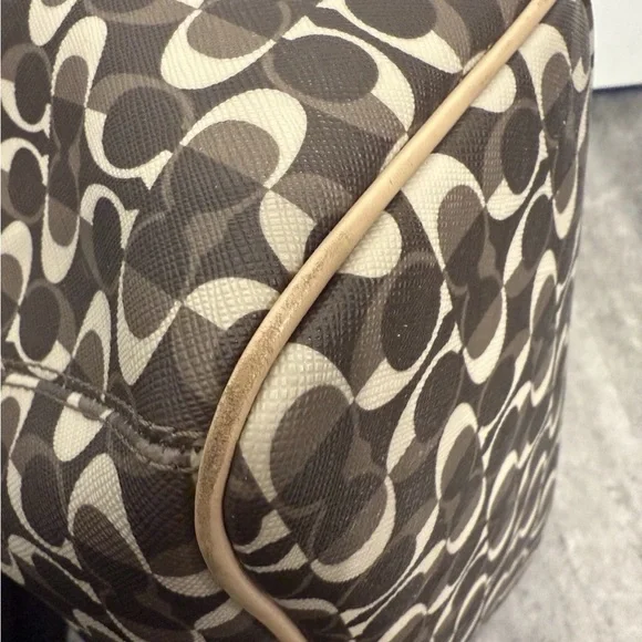 Coach Canvas Tote in Brown and Tan Signature Print - Picture 7 of 7